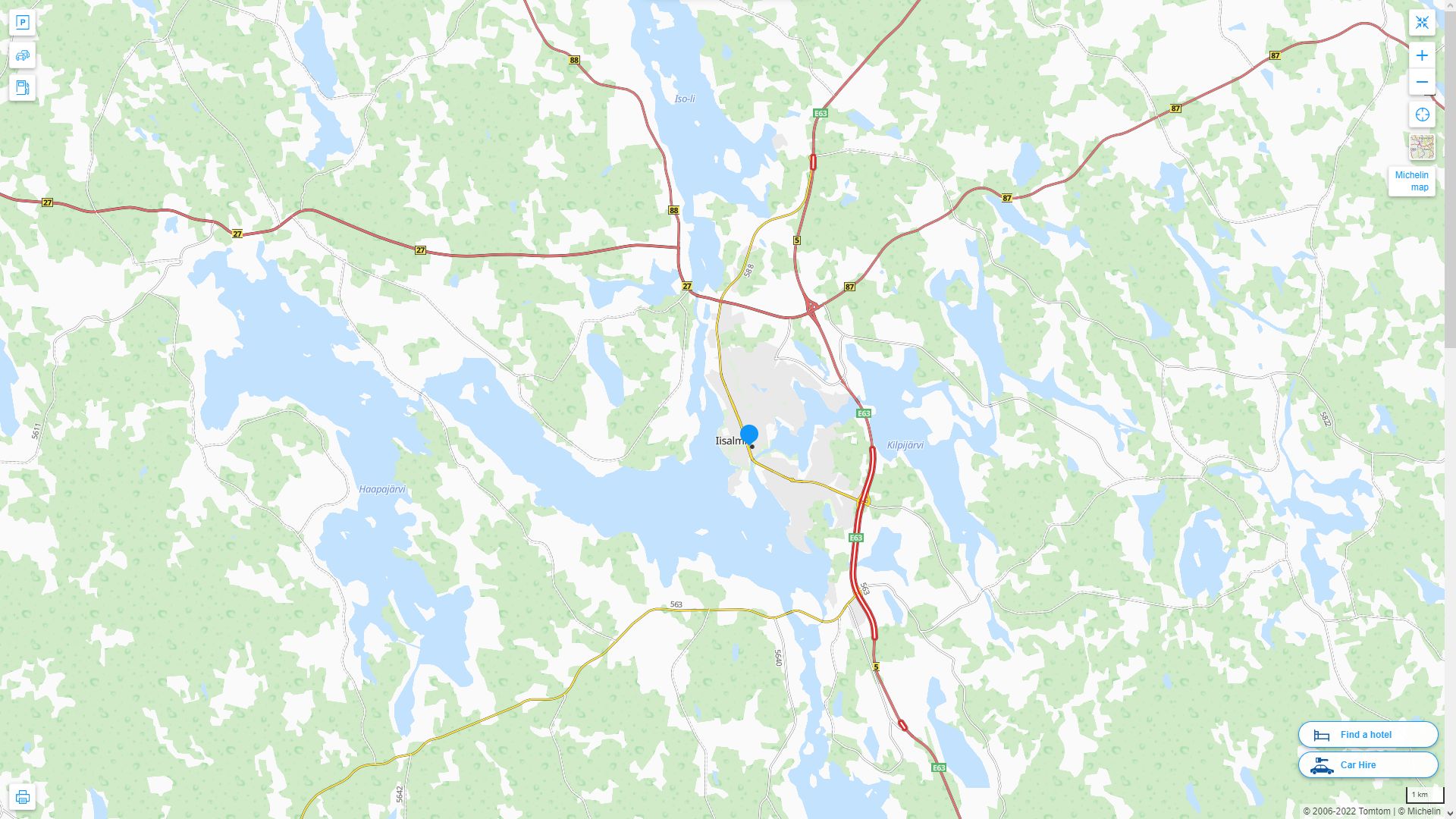 iisalmi Finlande Autoroute et carte routiere